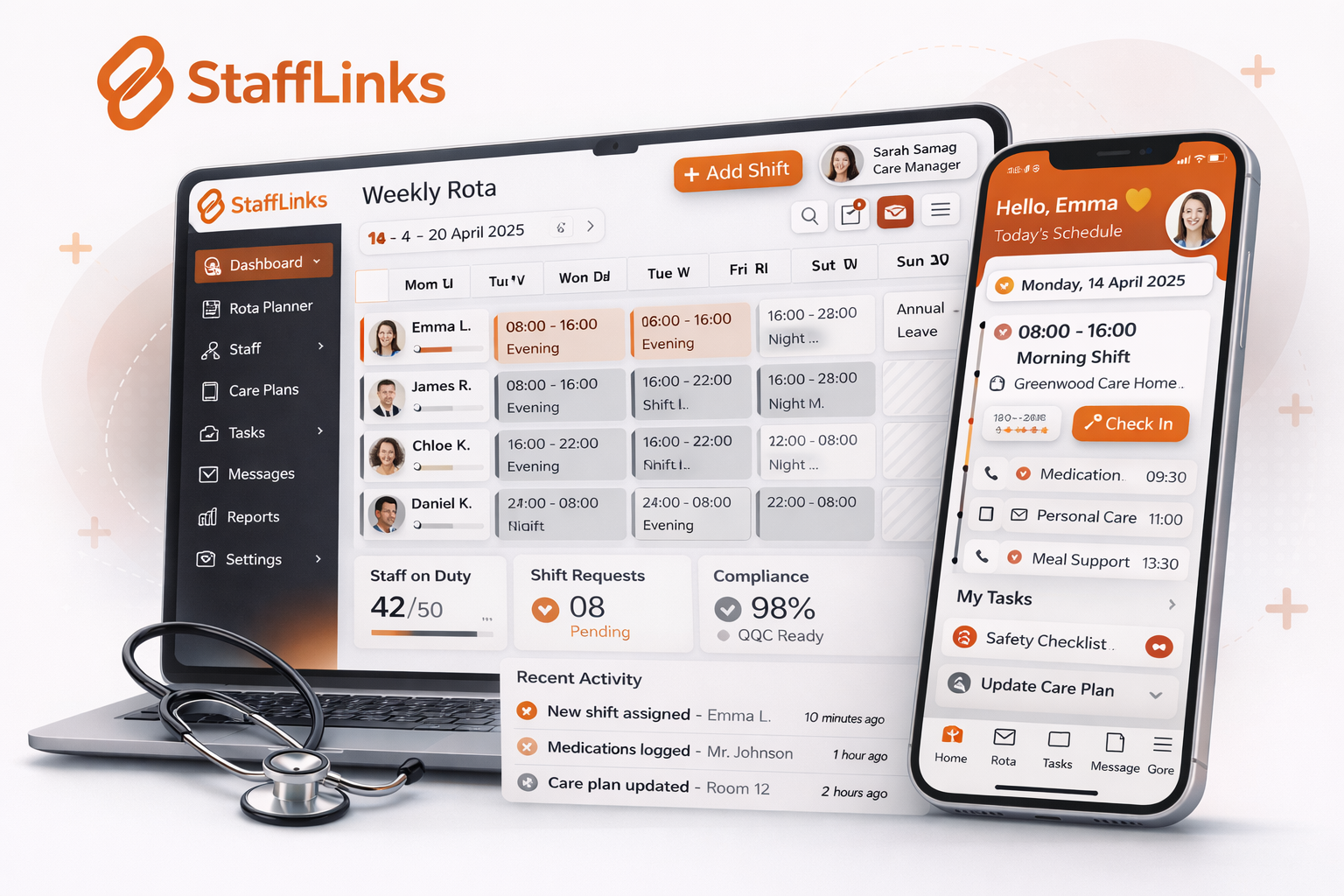 StaffLinks dashboard preview